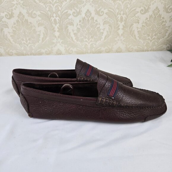 Brooks Brothers Size 11 Brown Leather Driving Moccasins Slip On Style Ribbon Dtl - Picture 3 of 16